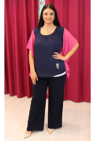 Navy and Pink Jumpsuit - ONLINE EXCLUSIVE