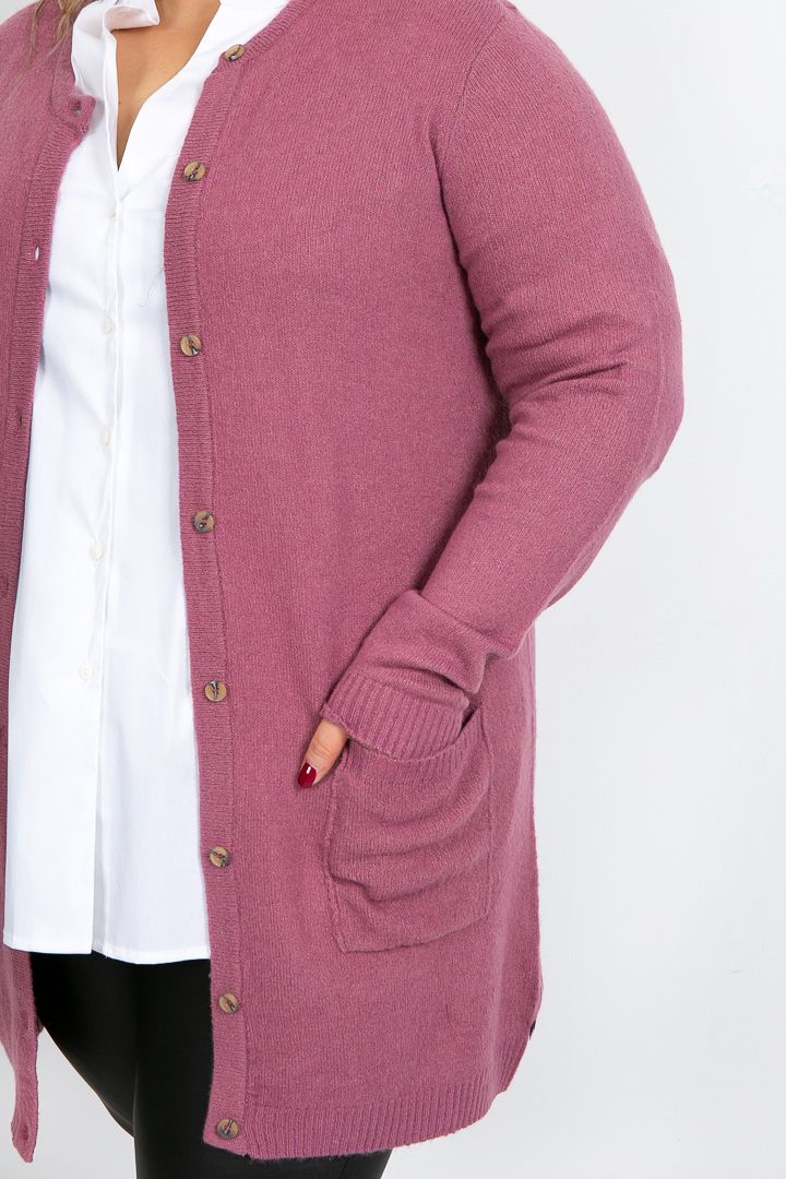 dusky pink long cardigan