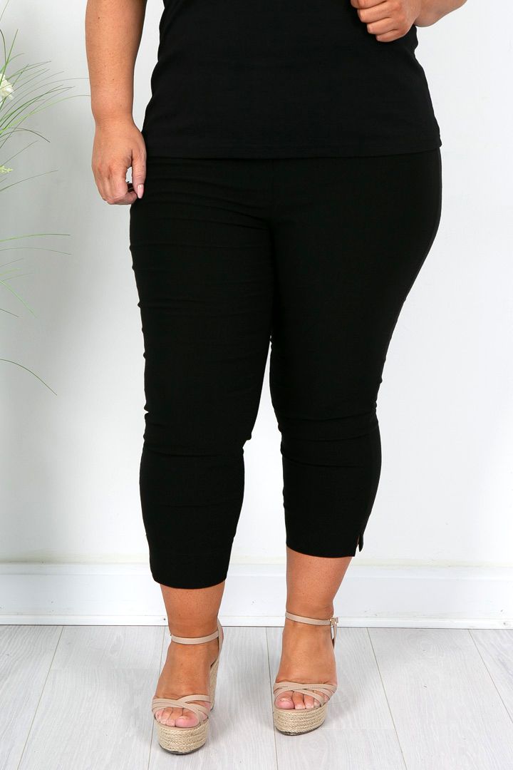 Black Ankle Grazer Trousers