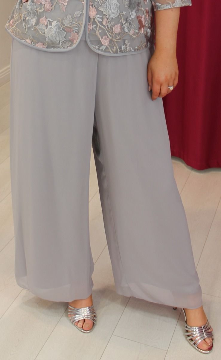 Grey Chiffon Trousers - ONLINE EXCLUSIVE