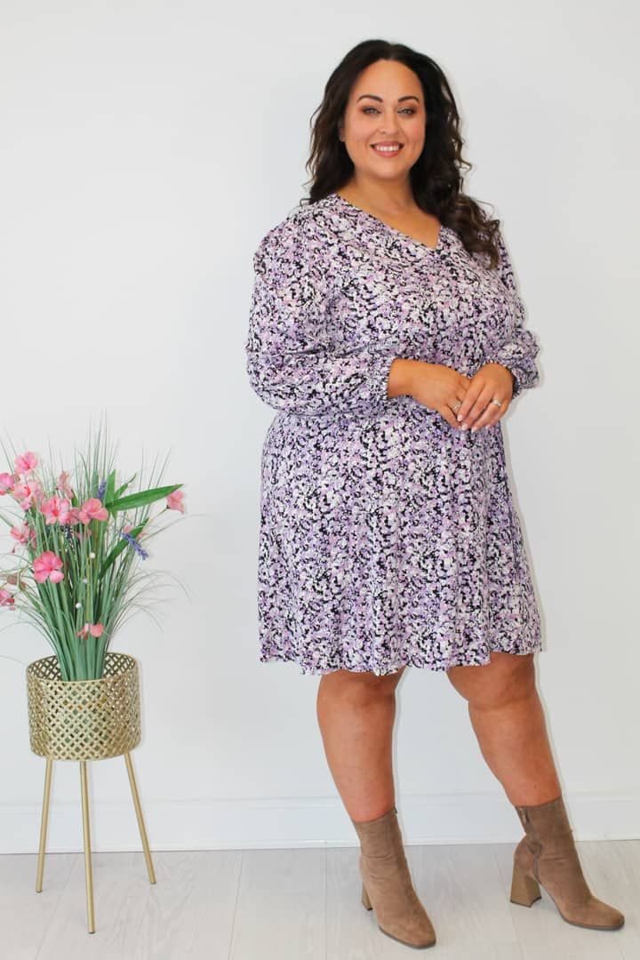 Pink and Purple Floral Dress