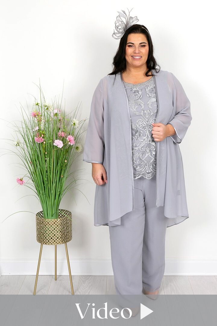 Chiffon Tunic Top and Trouser Suit 7G2B4 sizes 12 14 16 18 20 22 24   Catherines of Partick