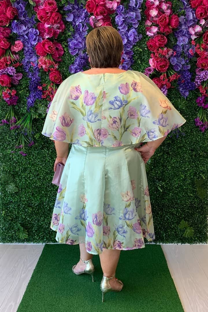 Mint Organza Overlay Dress